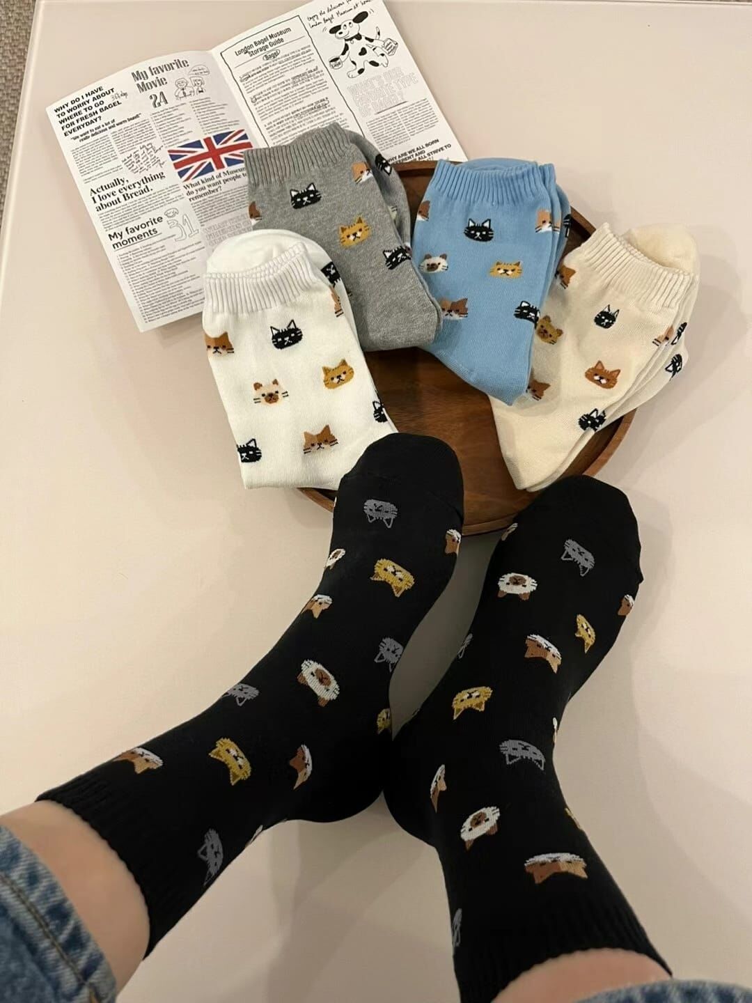 CT4485 猫咪長款女裝襪 (任選5對$75 / 任選10對$138)