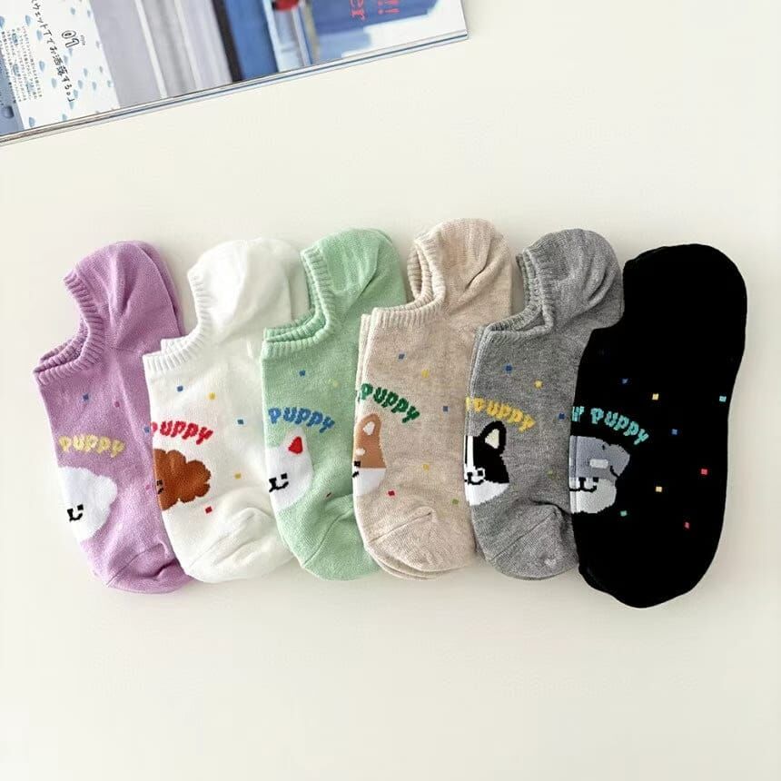 CT4413 HAPPY PUPPY不掉跟船襪  (任選5對$75 / 任選10對$138)