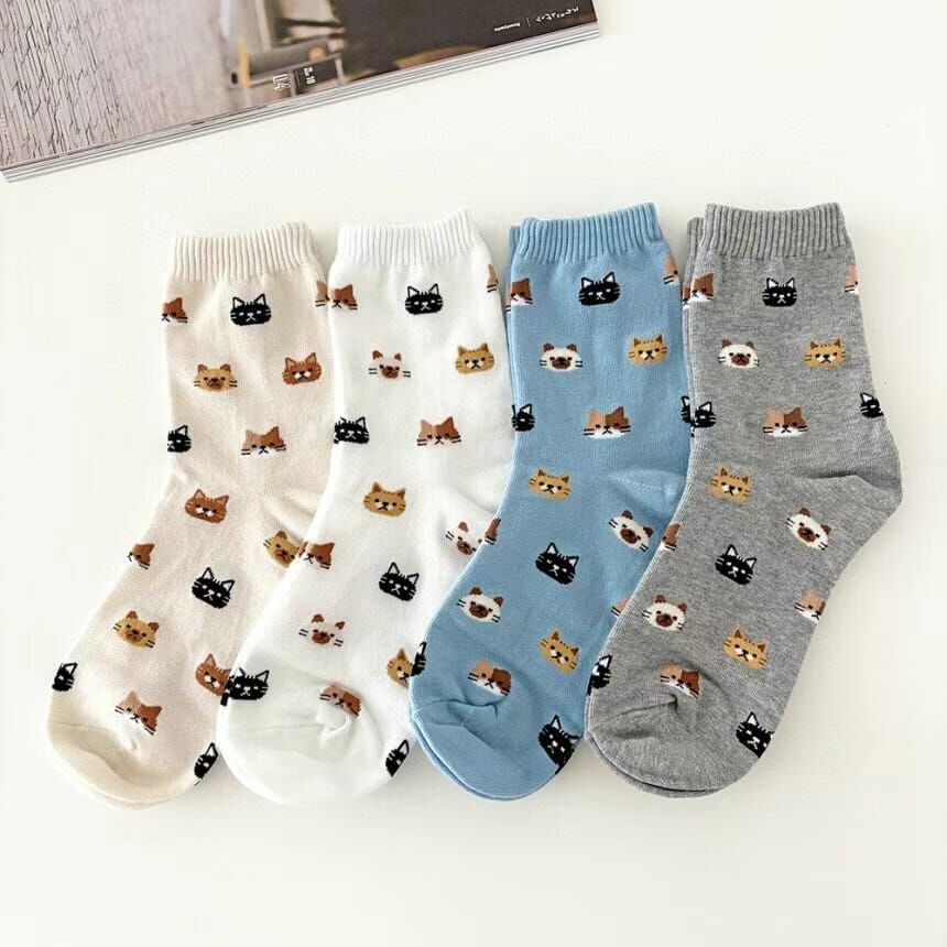 CT4485 猫咪長款女裝襪 (任選5對$75 / 任選10對$138)