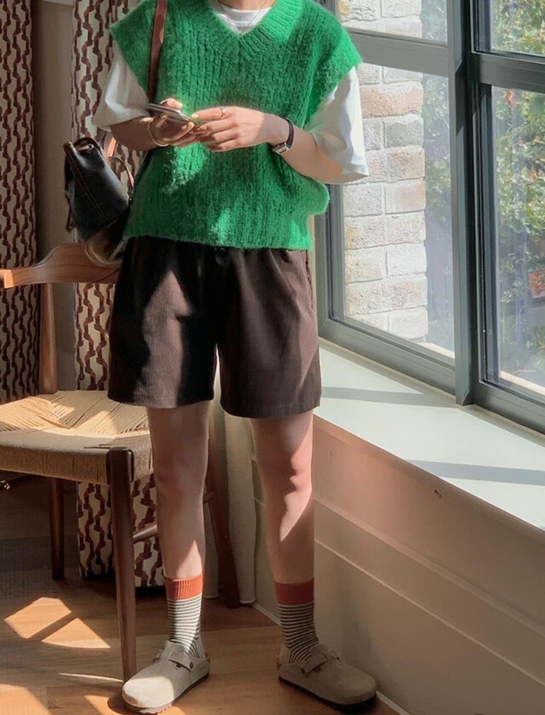 CT4493 拼接條紋短襪 (任選5對$75 / 任選10對$138)