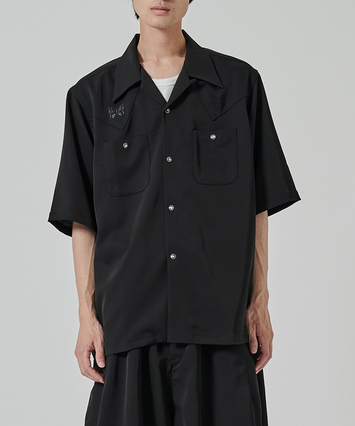 『代購商品』2025SS NEEDLES Cow Boy S/S Shirts 蝴蝶 刺繡 襯衫 QV1554