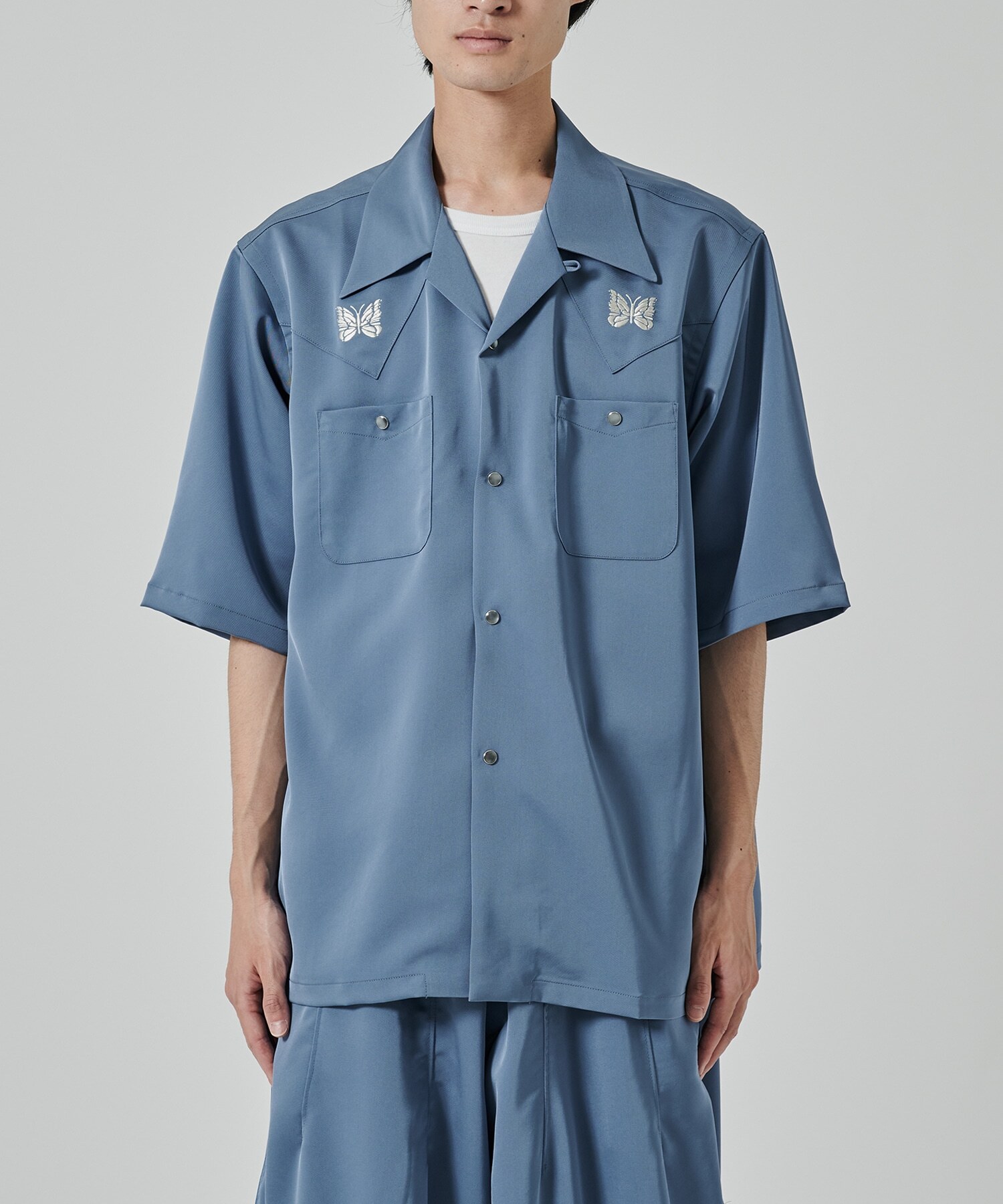 『代購商品』2025SS NEEDLES Cow Boy S/S Shirts 蝴蝶 刺繡 襯衫 QV1554