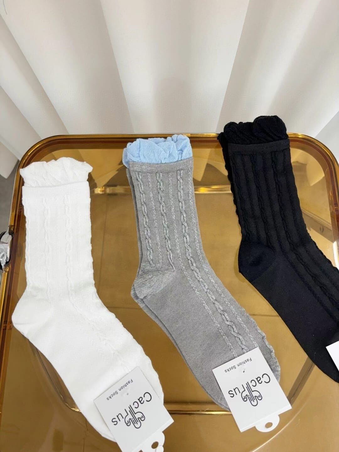 CT44116 💓麻花紋花苞女襪 (任選2對$68 / 任選4對$128)