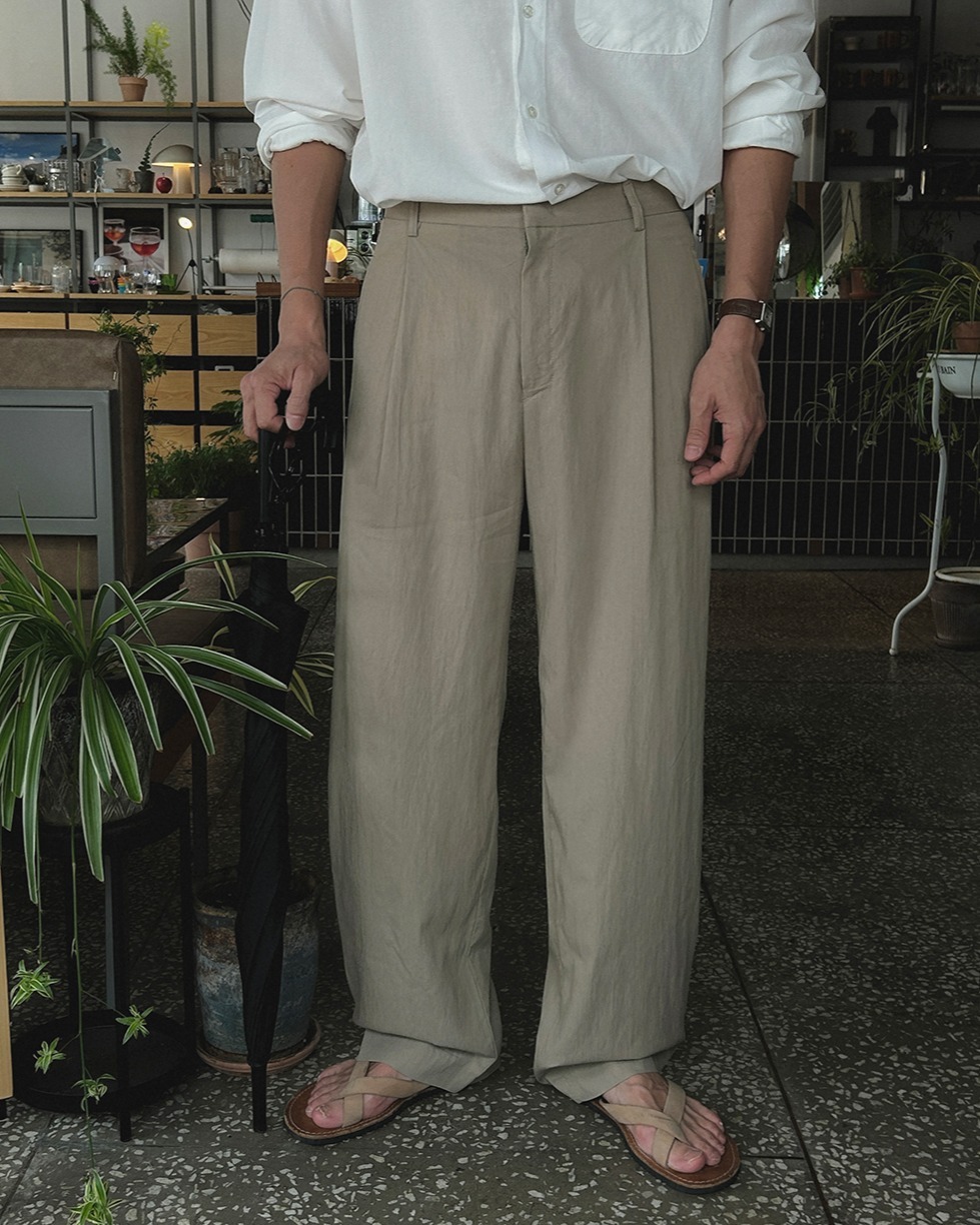 夏日涼爽後綁帶休閒褲