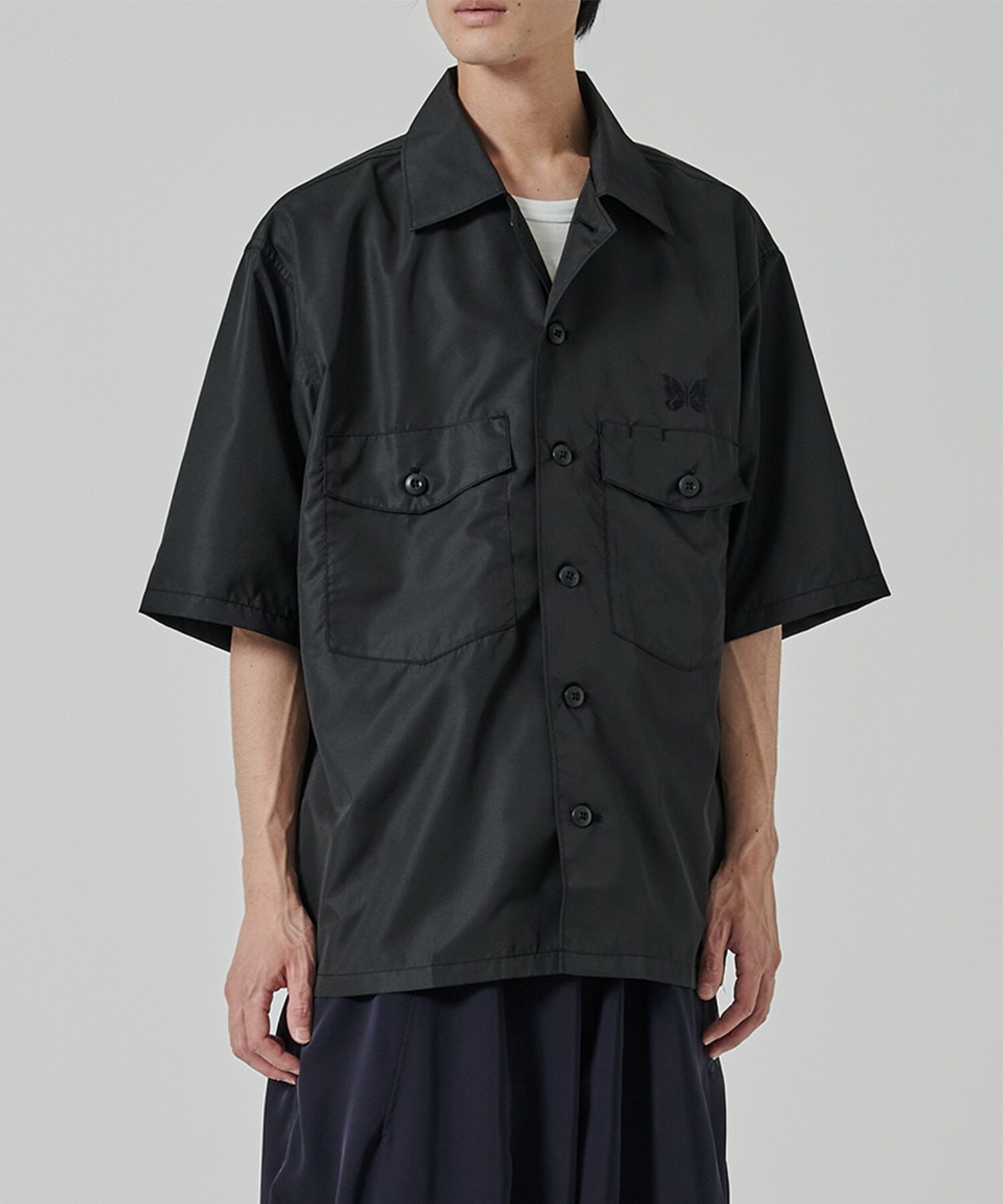 『代購商品』2025SS NEEDLES Fatigue S/S Shirt 蝴蝶 刺繡 襯衫 防潑水 尼龍 QV1546