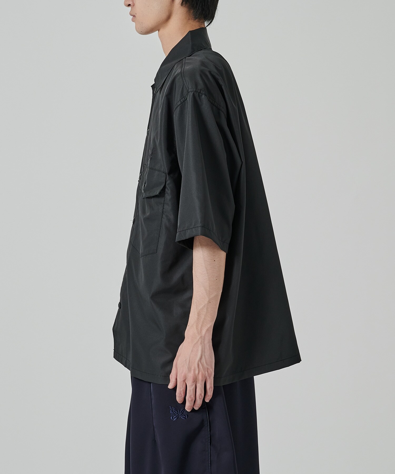 『代購商品』2025SS NEEDLES Fatigue S/S Shirt 蝴蝶 刺繡 襯衫 防潑水 尼龍 QV1546