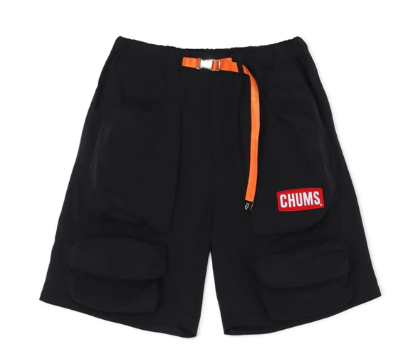 CHUMS Men’s Space Walkers Shorts – Black | Lightweight Quick-Dry Utility Shorts for Outdoor & Casual Wear (JUN25)