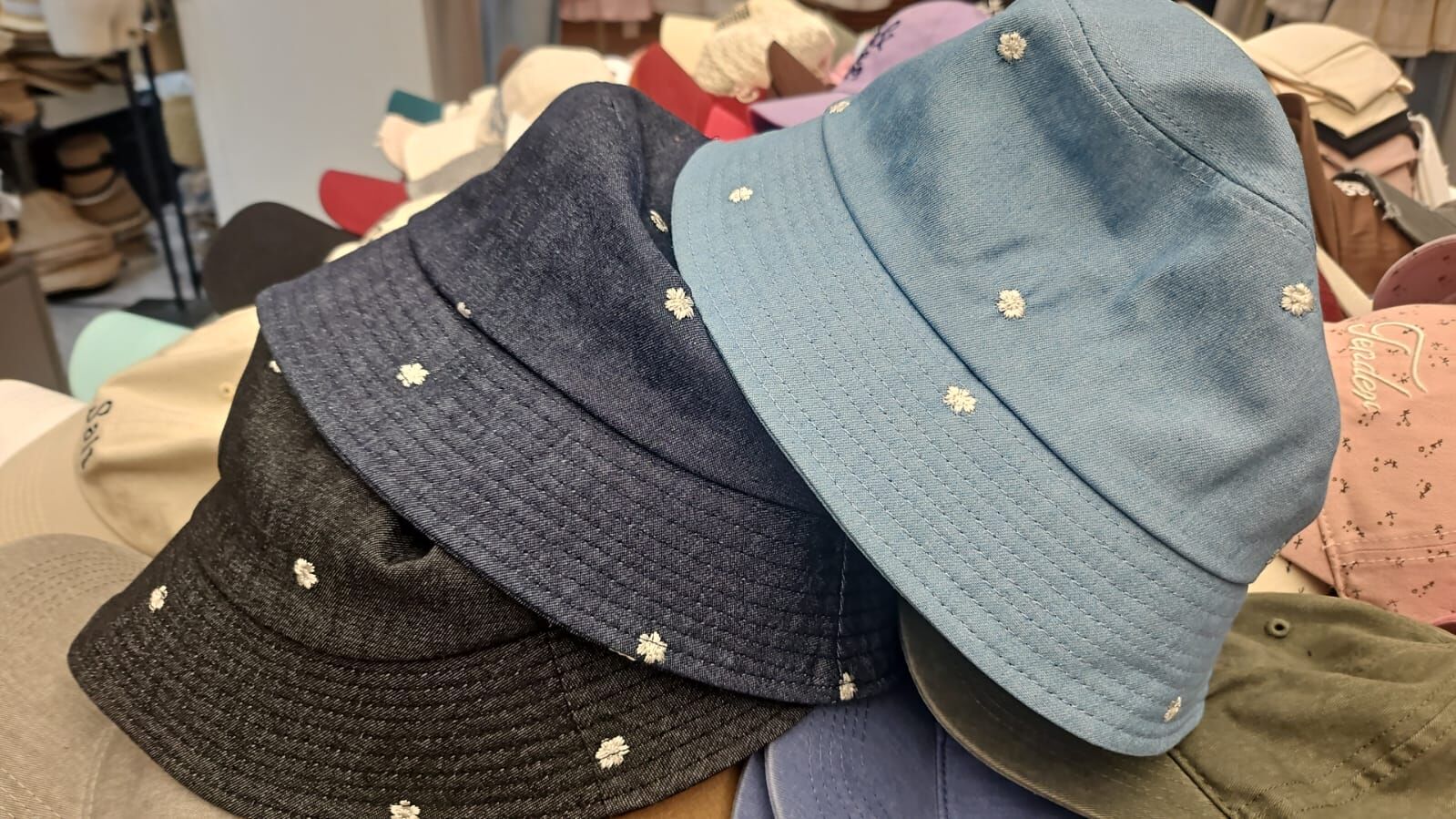 TH4488 花花牛仔漁夫帽