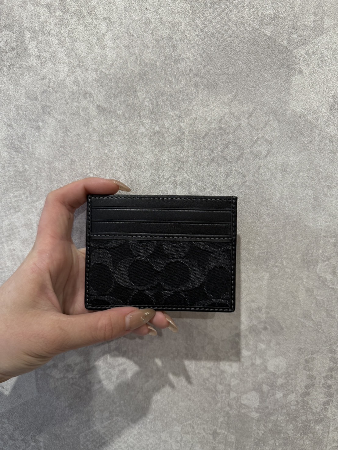 Coach 布面黑滿版 信用卡夾 卡片夾