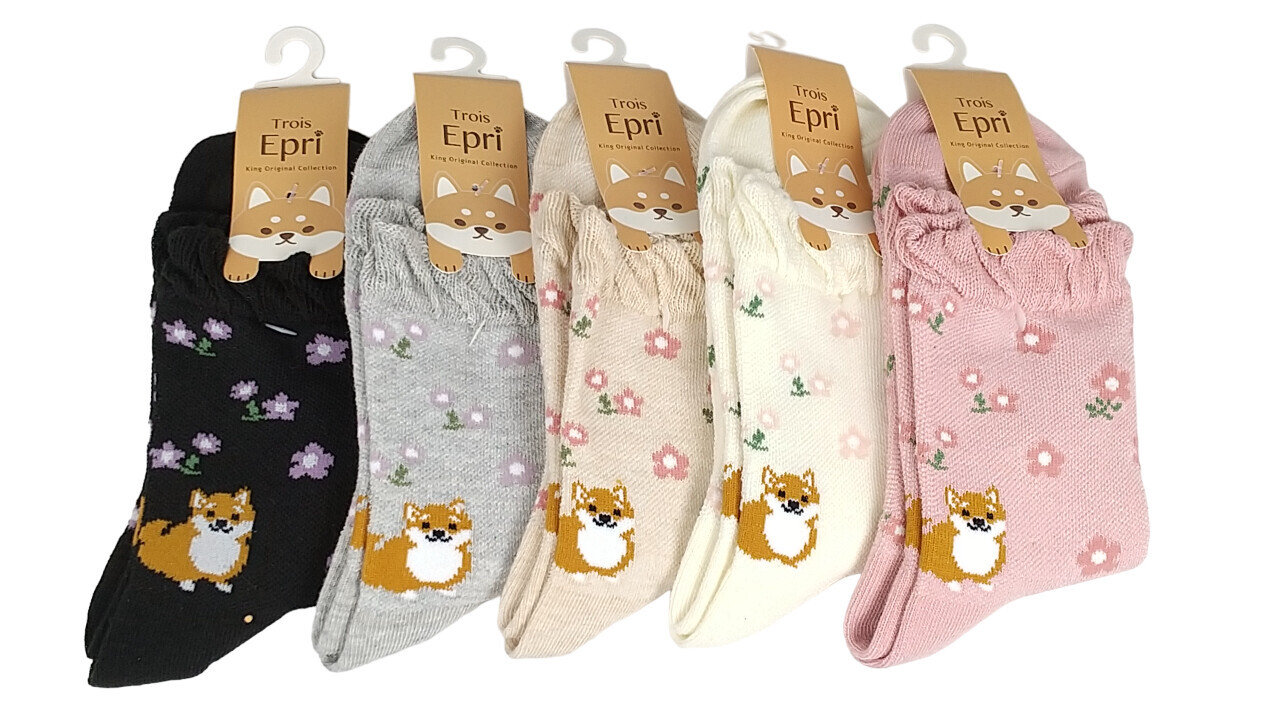 日式柴犬圖案襪 (日本製)