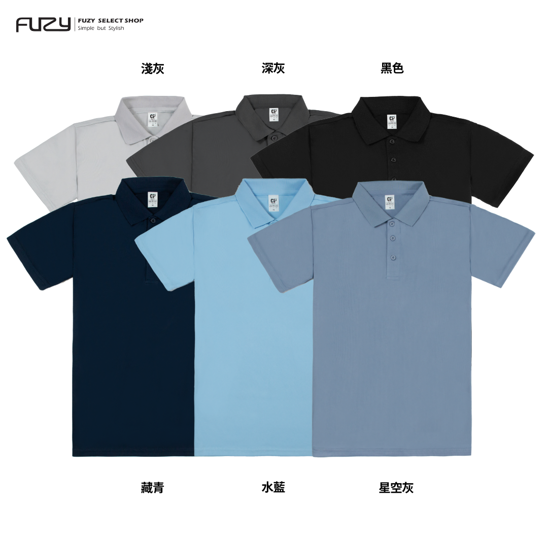 涼感 吸濕 排汗 短袖POLO衫 速乾 運動休閒 男女可穿 有超大尺碼5XL【 FUZY 】- S201682