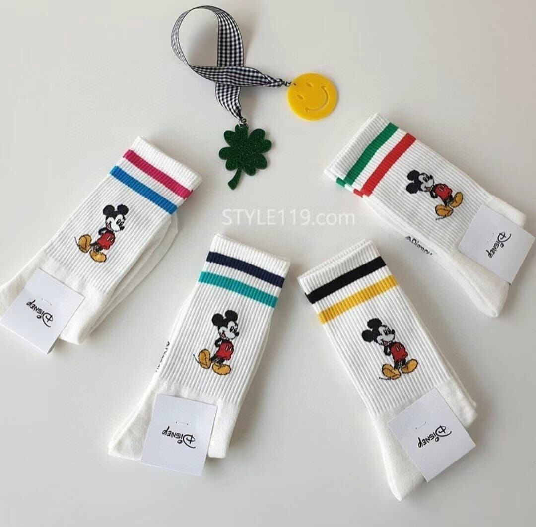 CT44133 Mickey雙線短襪 (任選2對$48 / 任選5對$90)