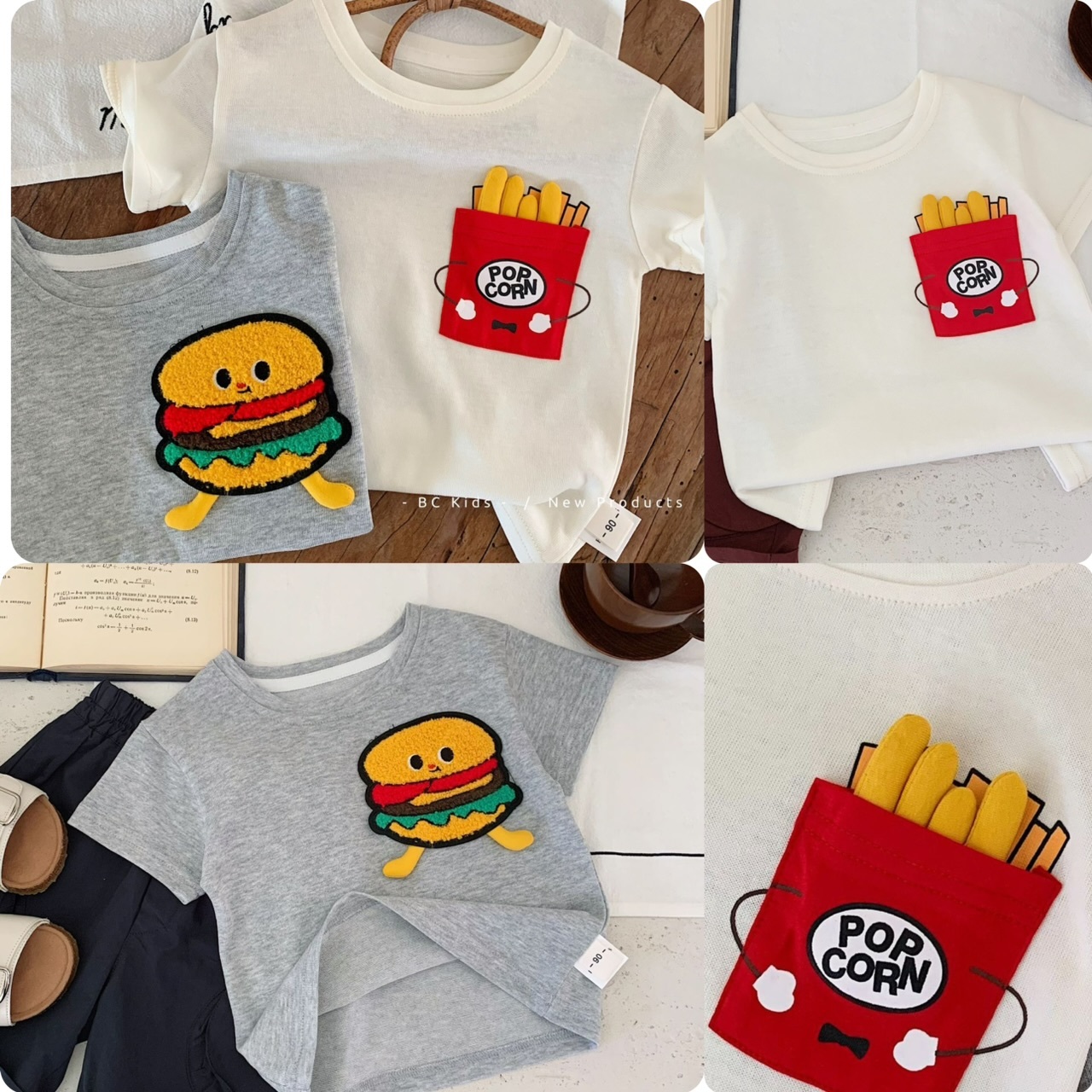 兒童前胸立體薯條/漢堡包短袖Tee -2501327