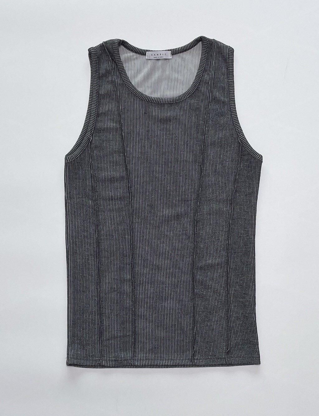 淨色暗直紋背心 GAMBLE-054V