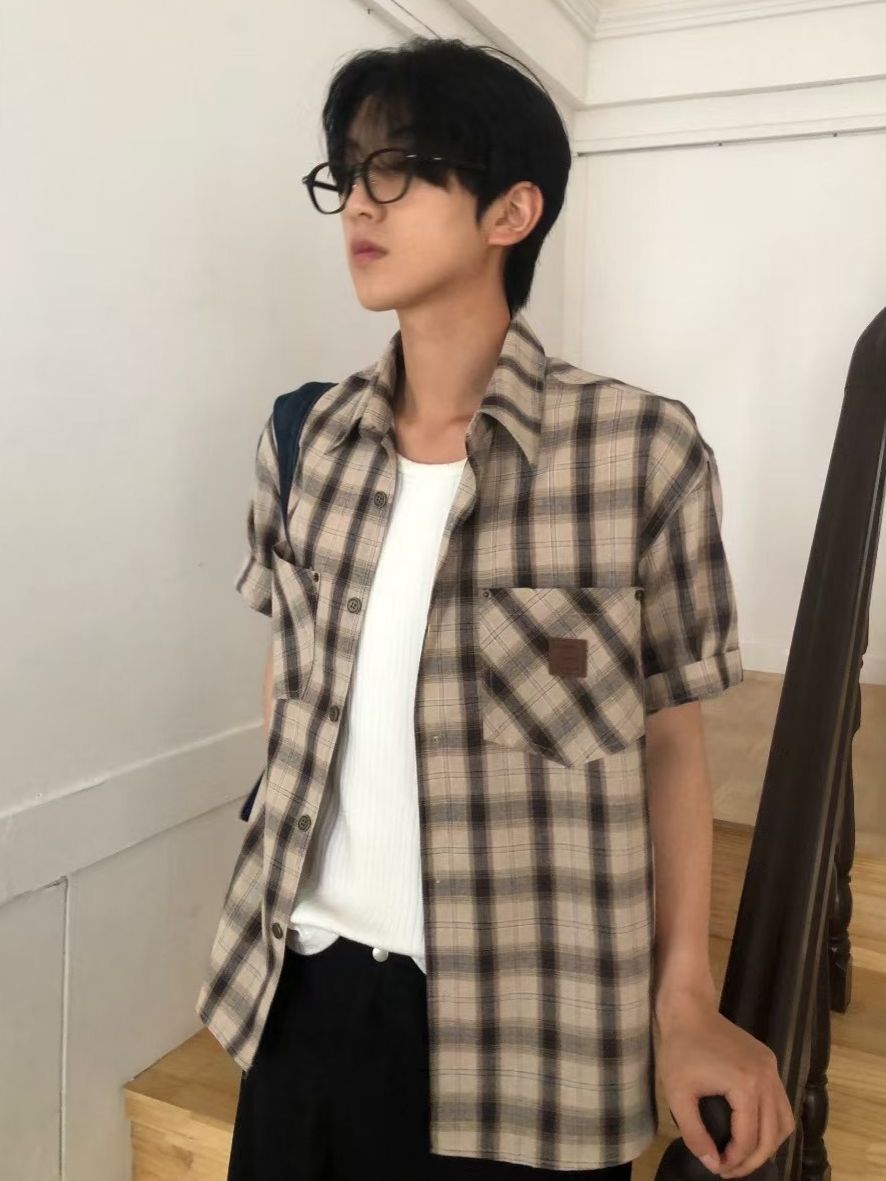 格仔短袖恤衫 REMAIN-023S