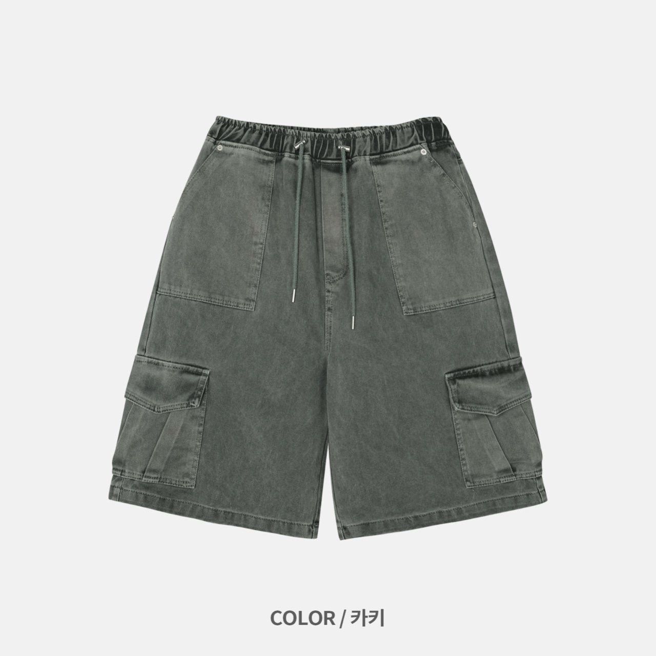 洗水淨色工裝短褲 REMAIN-024P