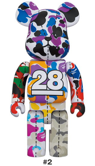BEARBRICK BAPE CAMO 28TH ANNIVERSARY MULTI #2 400％