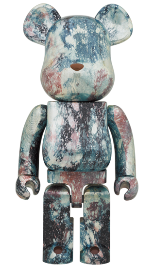 BEARBRICK PUSHEAD #5 (SILVER WATER PRINT) 1000%
