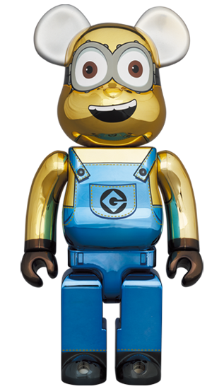 BEARBRICK MINIONS DAVE CHROME Ver. 1000%