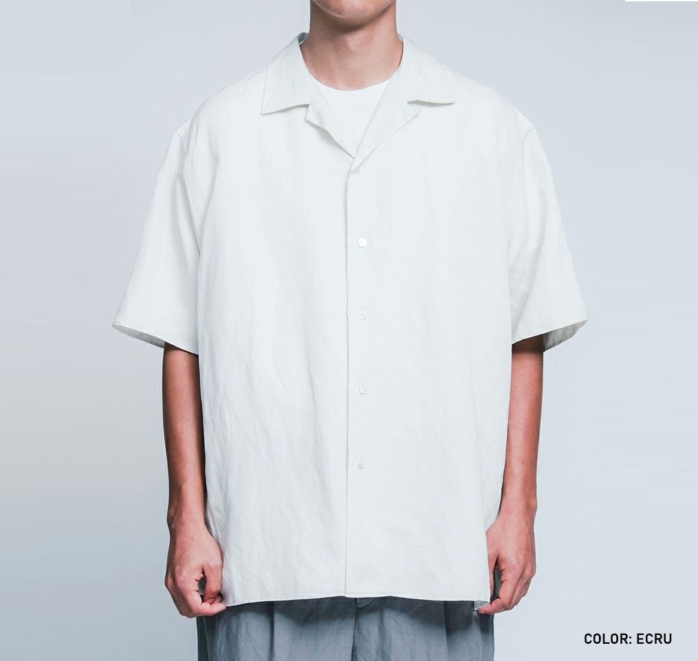 10/18 RE-STOCK: A.PRESSE 2025 SILK LINEN OPEN COLLAR SHIRT S/S (25SAP-02-06H) - PRE ORDER ITEM (預訂中)