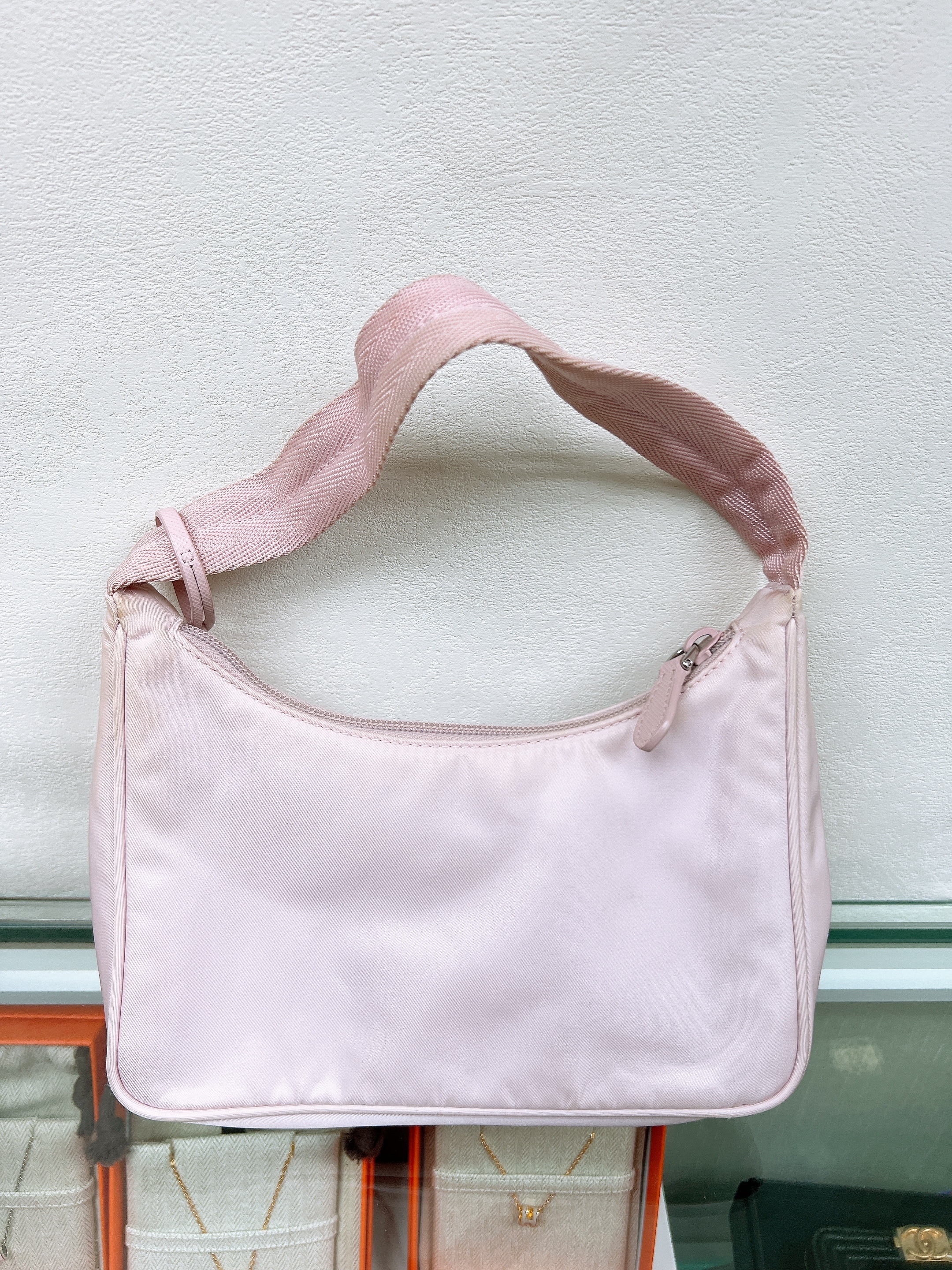 Prada re-nylon hobo pink