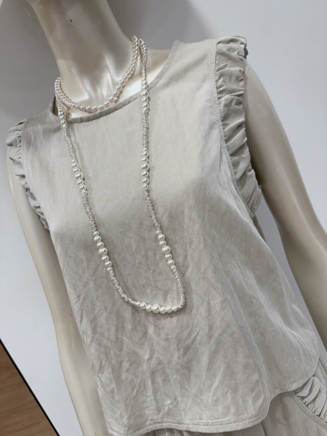 Baby系列 B06042 現貨-銀圈珍珠長項鍊