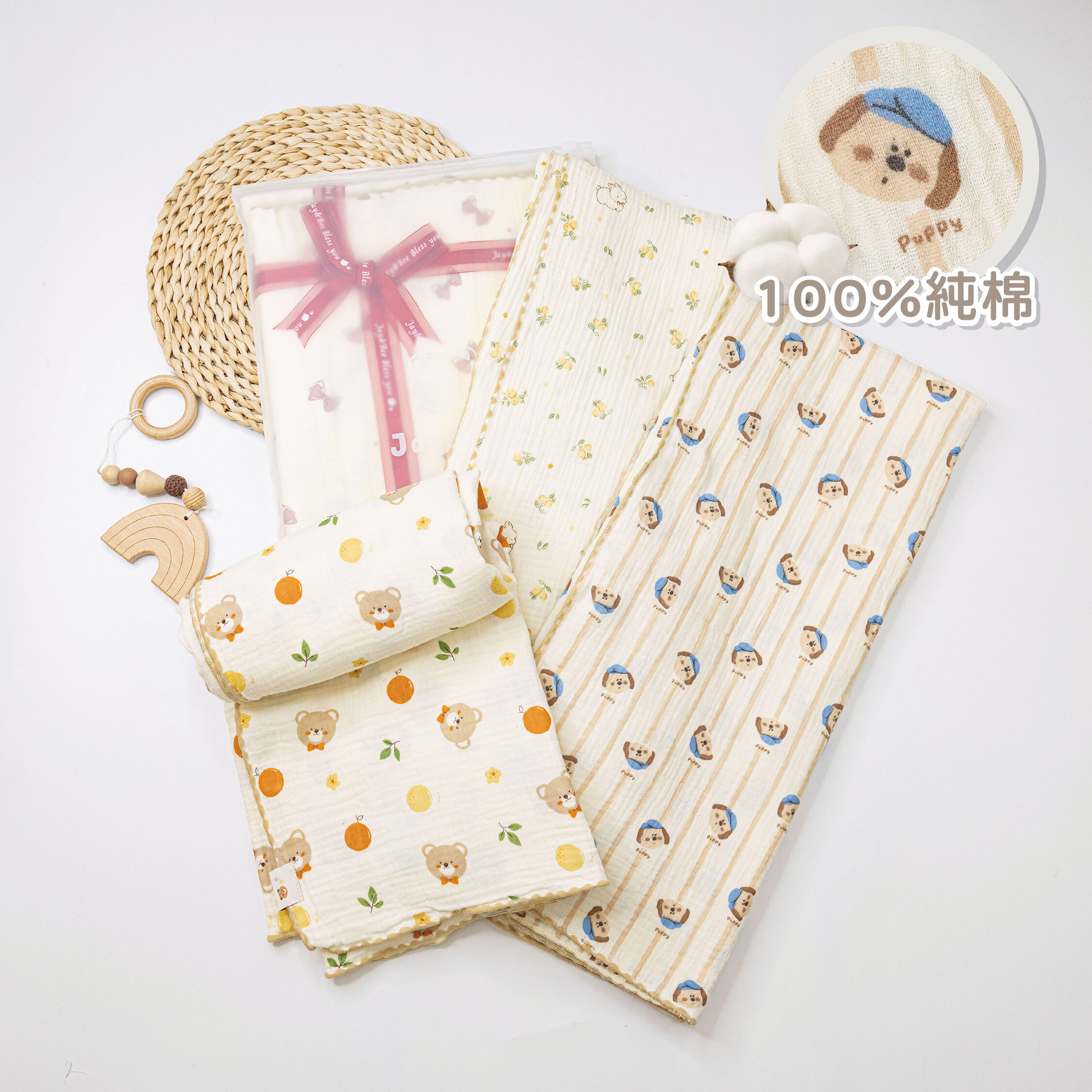 【JB0459】MIT手繪童趣雙面純棉泡泡紗蓋被＊四款