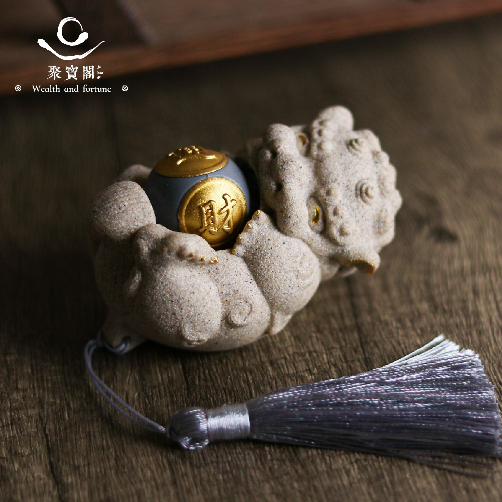 獅來運轉招財擺件｜財運珠｜聚財暴富｜轉動｜財運｜茶桌擺件｜過爐加持【綵金殿】