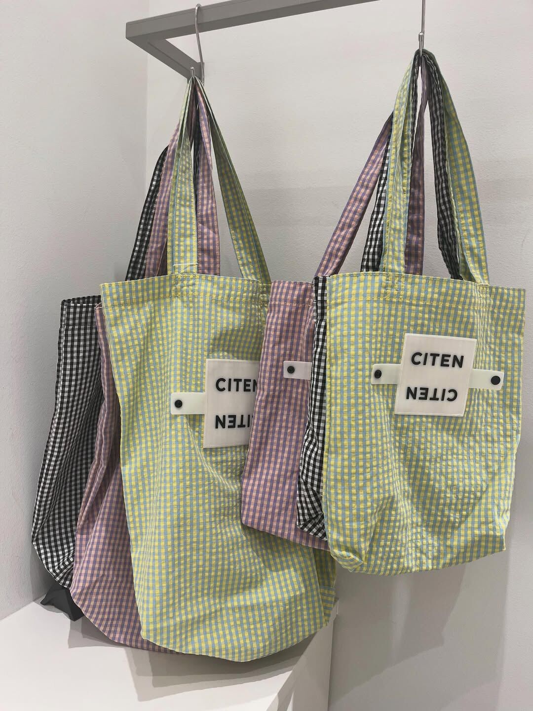 預購┃日本 CITEN 格子 格紋 可收納 托特包 手提袋 環保袋 購物袋