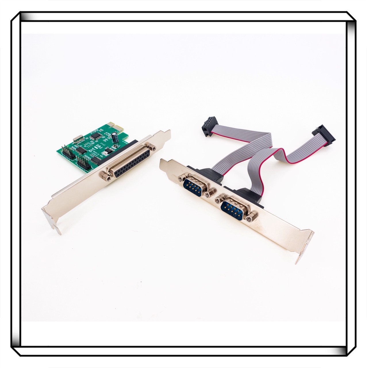 RS232+LPT PCI-e RS232 兩串口介面卡 擴展卡 桌上型電腦 桌機 RS-232 9針 25針併口