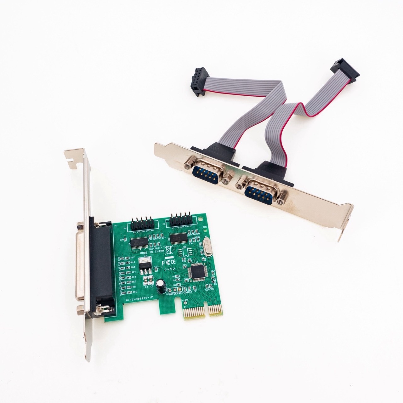 RS232+LPT PCI-e RS232 兩串口介面卡 擴展卡 桌上型電腦 桌機 RS-232 9針 25針併口