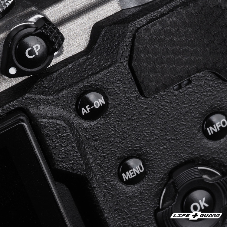 LIFE+GUARD OM SYSTEM OM-3 相機貼膜按鍵特寫展示圖