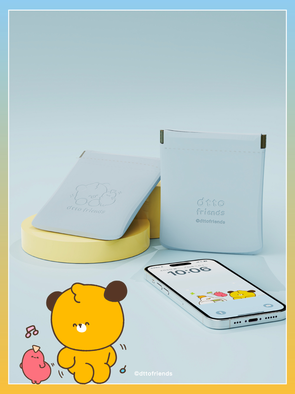 Allite x dtto friends 聯名皮革質感收納包