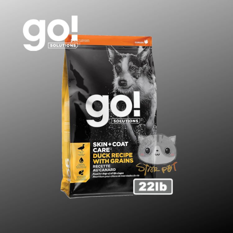 GO! SOLUTIONS™ 護膚美毛系列 鴨肉 狗糧 22lb