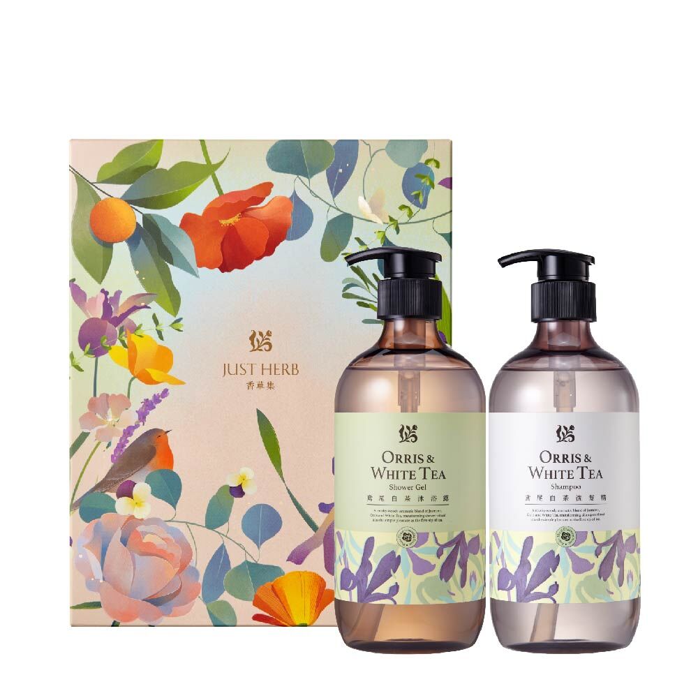 鳶尾白茶洗沐組500ML (附禮盒提袋)