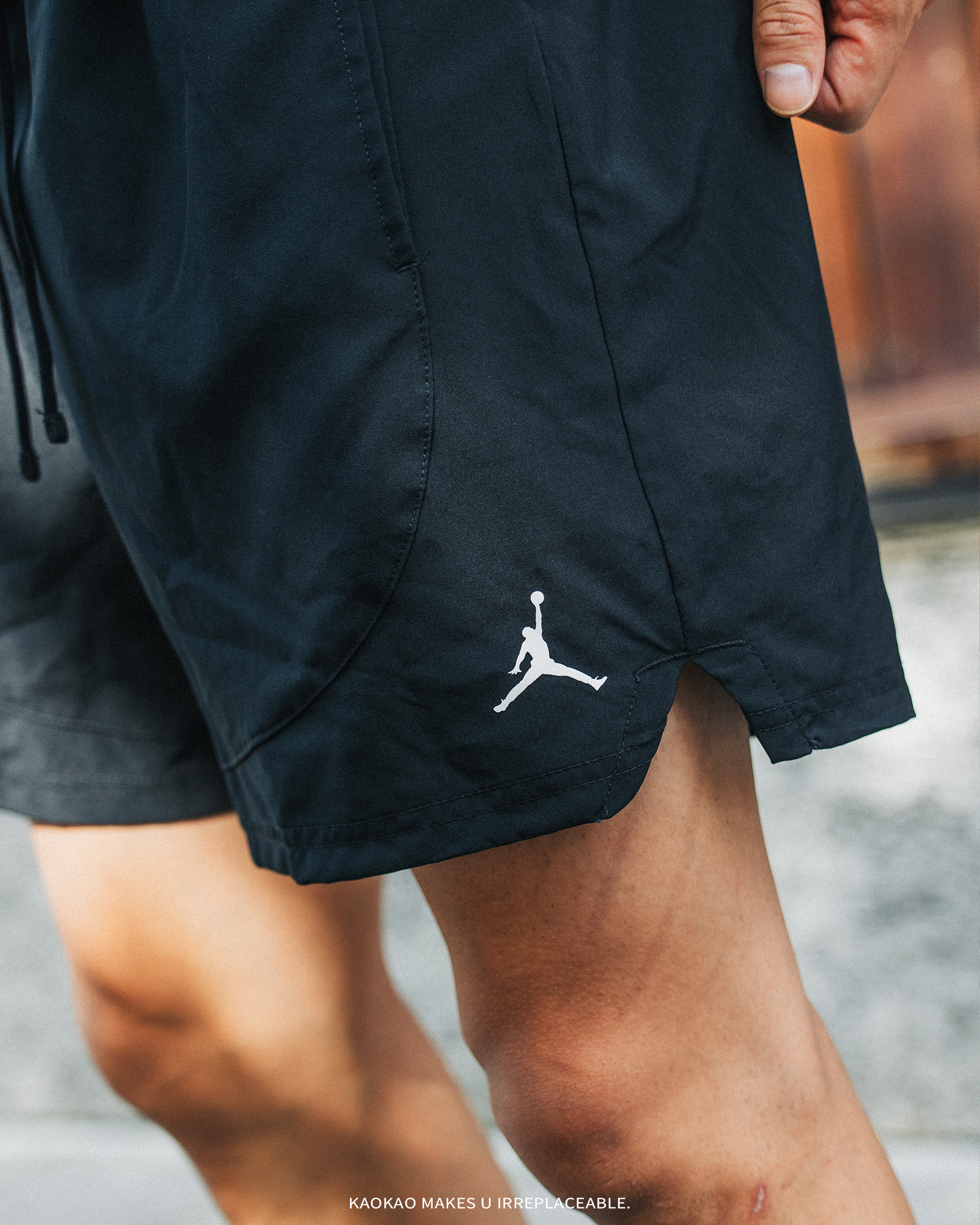 NIKE JORDAN DRY 黑色 小標 抽繩 快乾 喬丹 網眼透氣 運動短褲【FN5843-010】