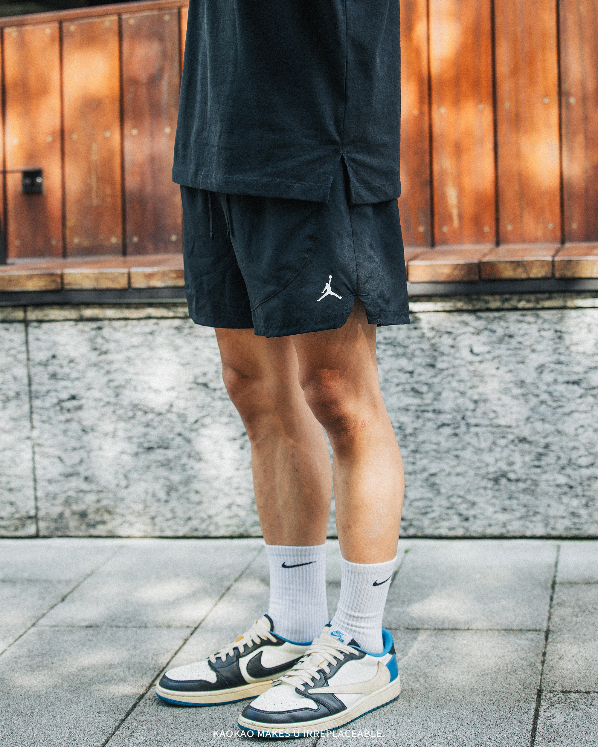 NIKE JORDAN DRY 黑色 小標 抽繩 快乾 喬丹 網眼透氣 運動短褲【FN5843-010】