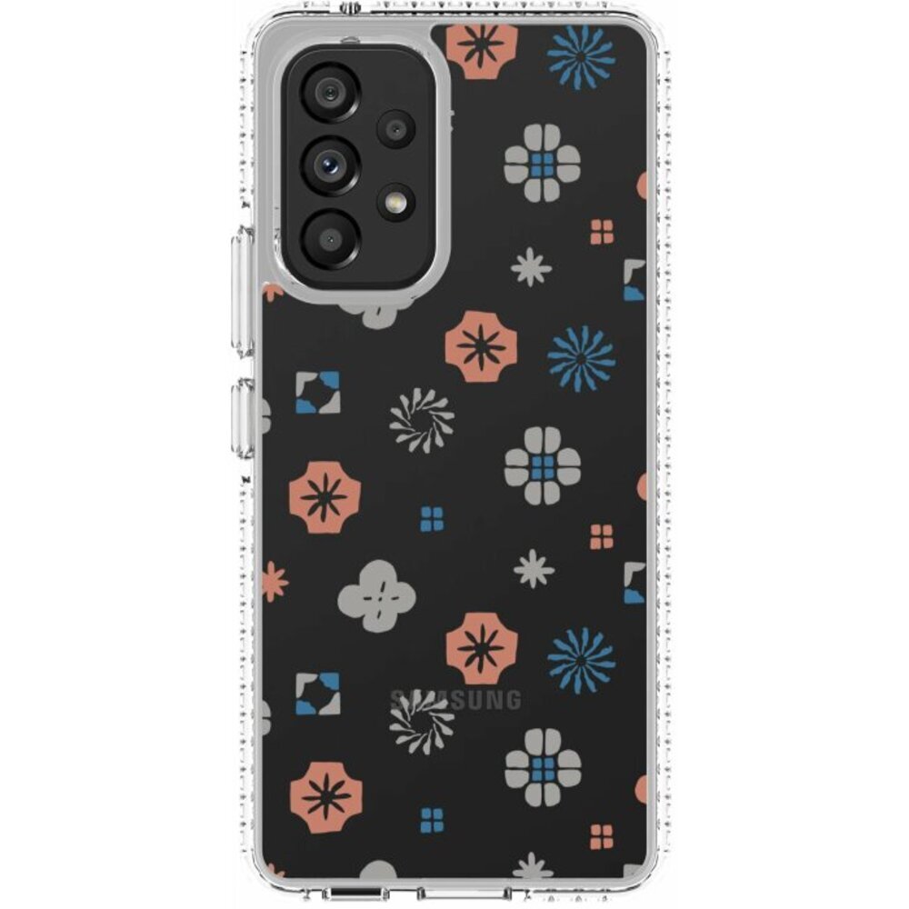 inblooom x The Hood Golden Case-Samsung Galaxy A53/Classic/Coral & Blue