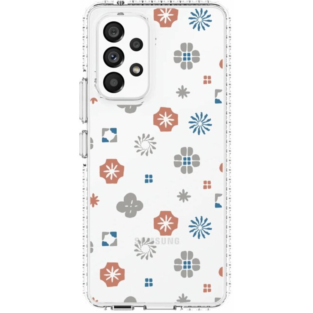 inblooom x The Hood Golden Case-Samsung Galaxy A53/Classic/Coral & Blue