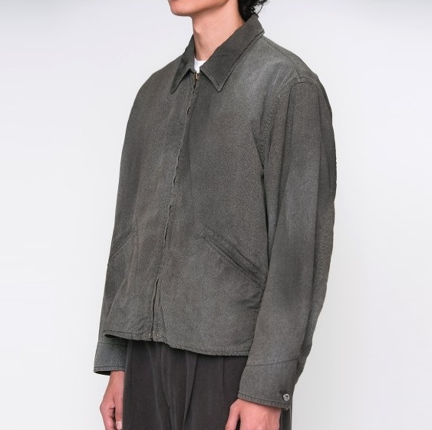 A.PRESSE 2025 S/S VINTAGE BLACK CHAMBRAY JACKET (25AAP-01-46) - PRE ORDER ITEM (預訂中)