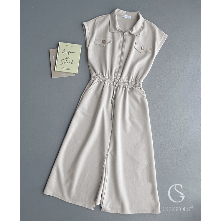 G6029 「太空！縮腰開衩長洋」