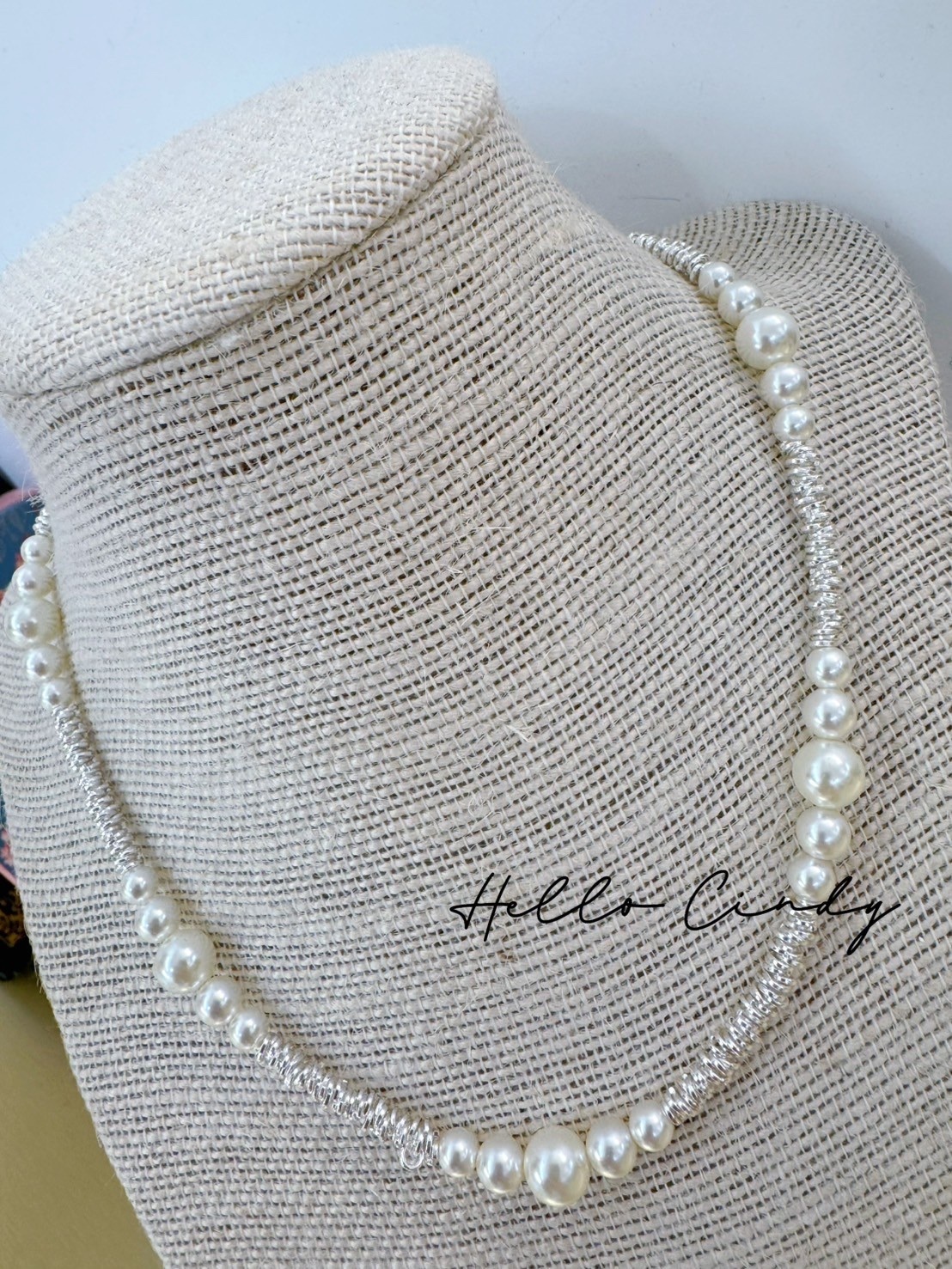 Baby系列 B06041 現貨-銀圈珍珠短項鍊