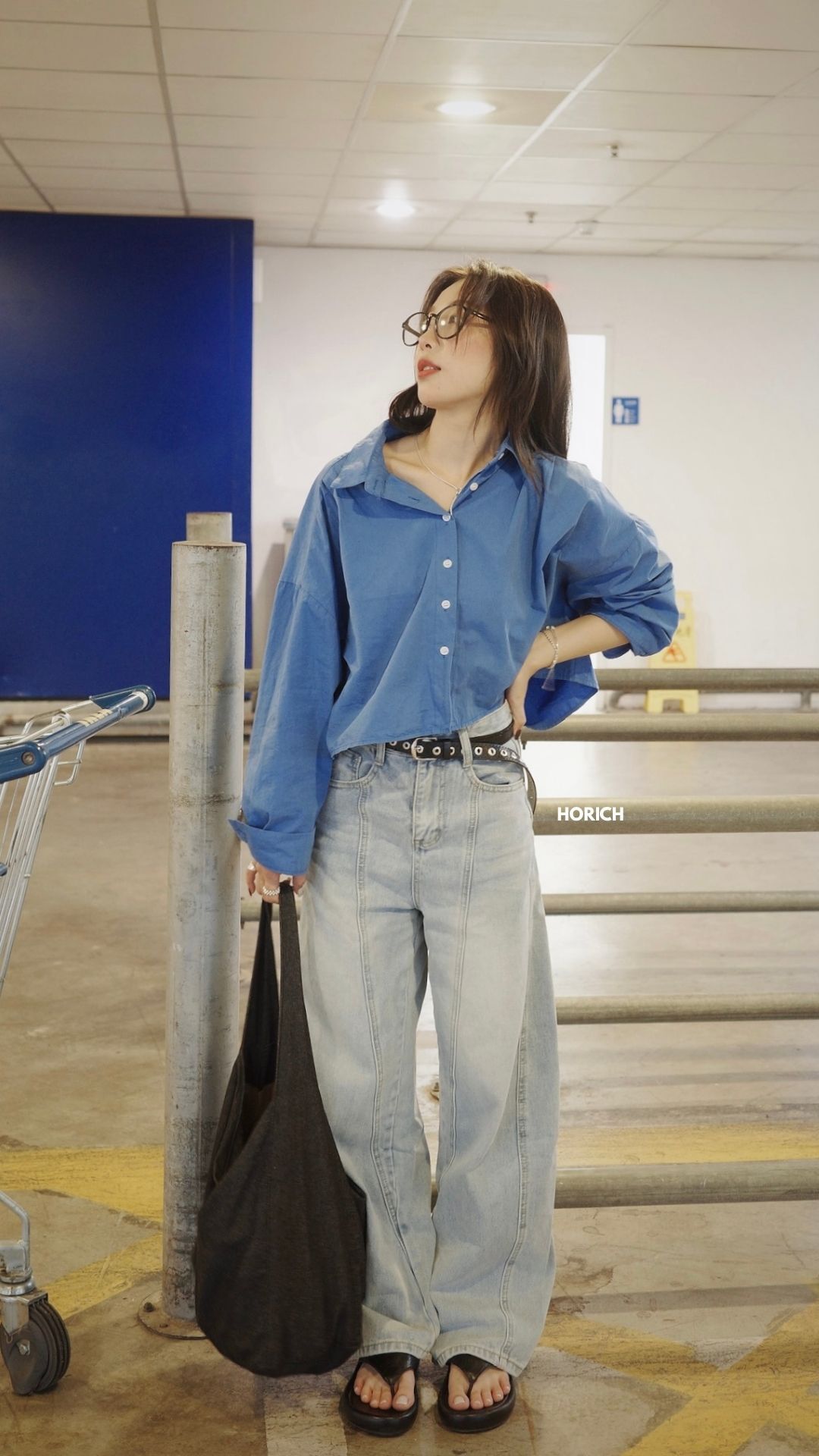 𝗝𝘂𝗻.𝟭𝟲 / 2838-短版挺襯衫(4色)-藍色