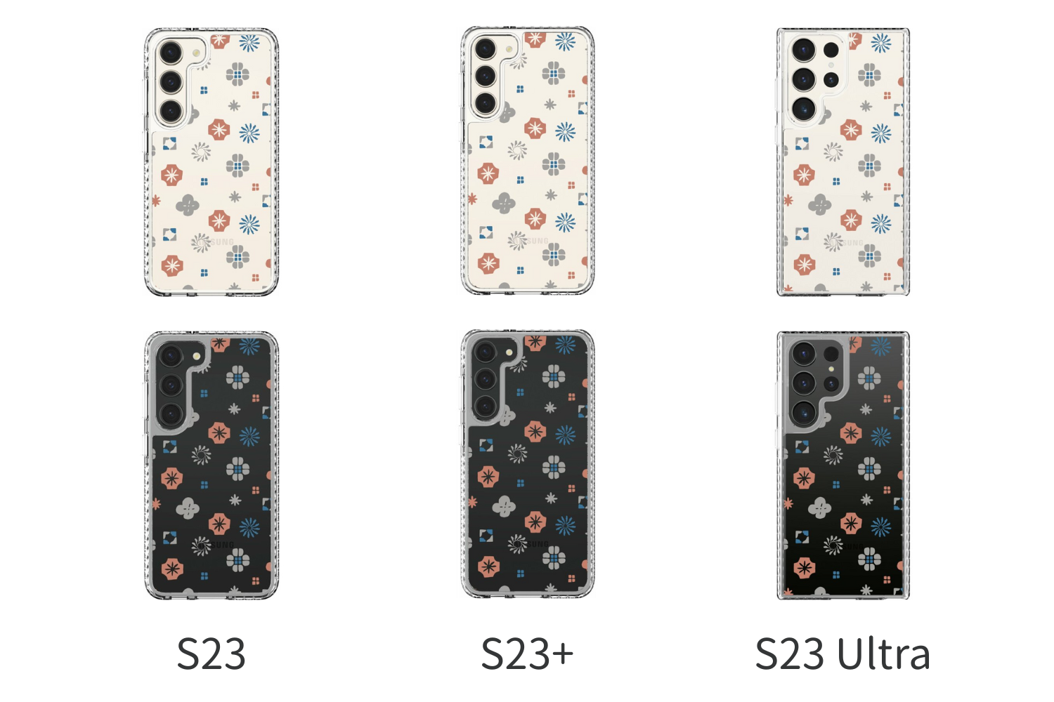 印花樂聯名三星手機殼/Samsung Galaxy S23/S23+/S23 Ultra/經典花色/珊瑚紅藍