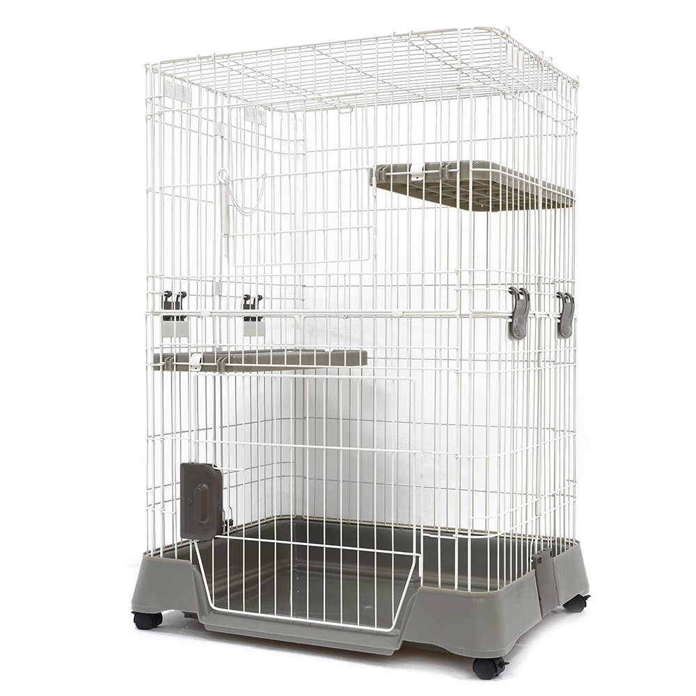 【Marukan】MK 舒適雙層貓籠灰色 CT-324