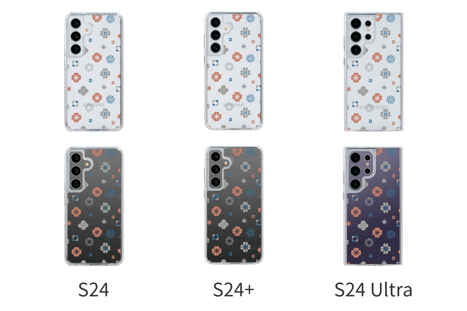 印花樂聯名三星手機殼/Samsung Galaxy S24/S24+/S24 Ultra/經典花色/珊瑚紅藍