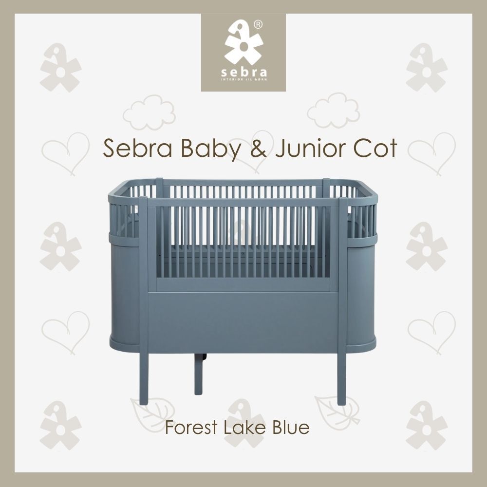 Sebra Baby & Jr Cot - Forest Lake Blue