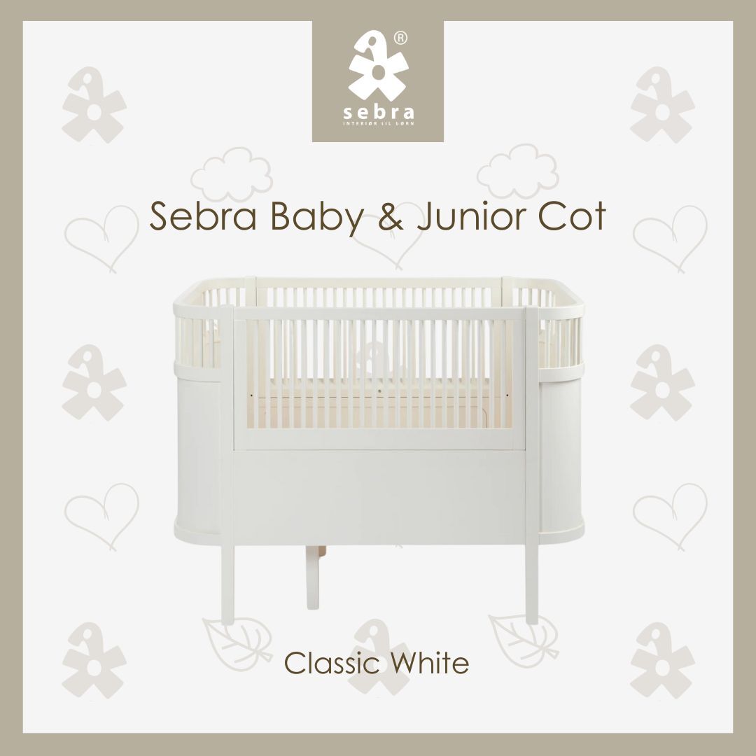 Sebra Baby & Jr Cot - Classic White
