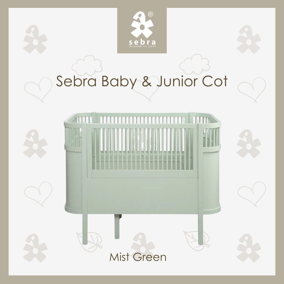 Sebra Baby & Jr Cot - Mist Green