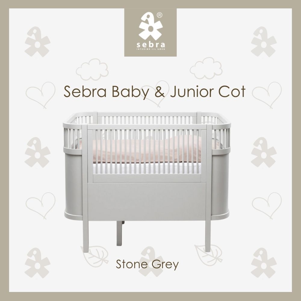 Sebra Baby & Jr Cot - Stone grey